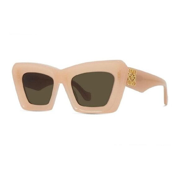 NWT LOEWE CAT EYE SHINY PINK/BROWN WOMEN SUNGLASSES LOEWE - Picture 1 of 3